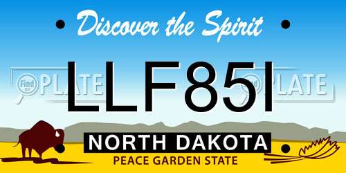 LLF85I North Dakota License Plate