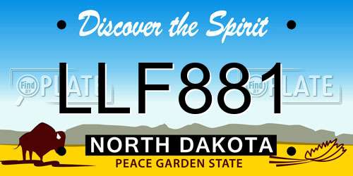 LLF881 North Dakota License Plate