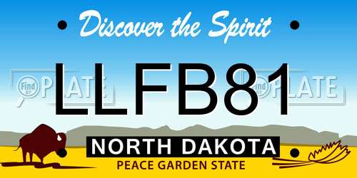 LLFB81 North Dakota License Plate