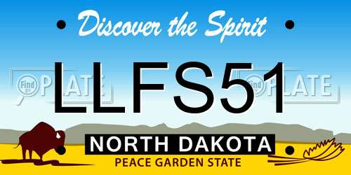 LLFS51 North Dakota License Plate