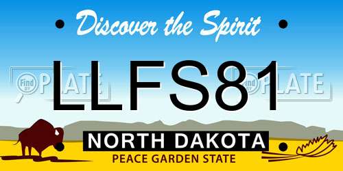 LLFS81 North Dakota License Plate