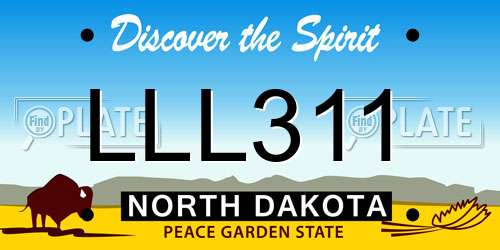 LLL311 North Dakota License Plate