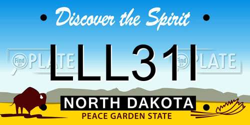 LLL31I North Dakota License Plate
