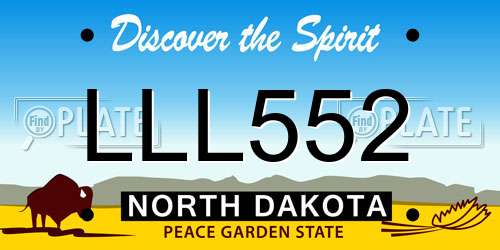 LLL552 North Dakota License Plate