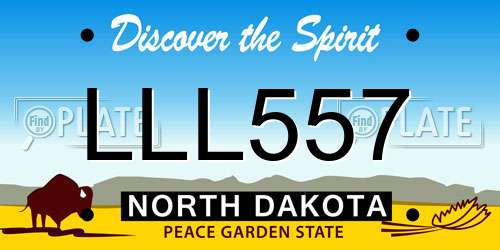 LLL557 North Dakota License Plate