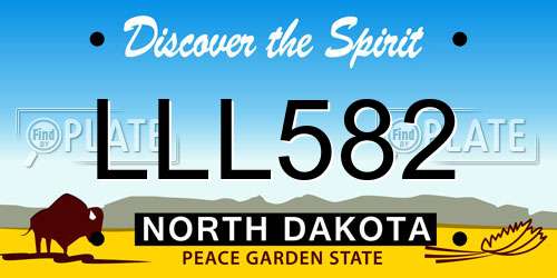 LLL582 North Dakota License Plate