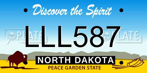LLL587 North Dakota License Plate