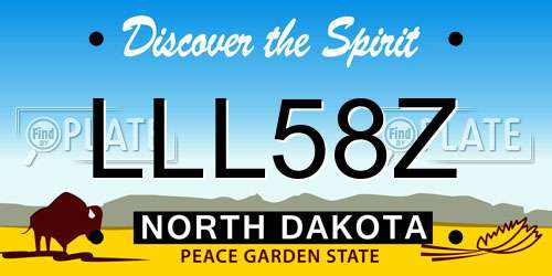 LLL58Z North Dakota License Plate