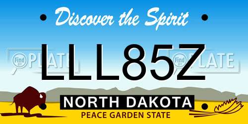 LLL85Z North Dakota License Plate