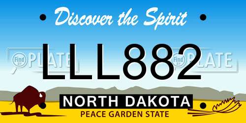 LLL882 North Dakota License Plate