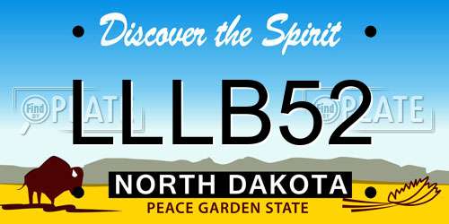 LLLB52 North Dakota License Plate