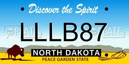 LLLB87 North Dakota License Plate