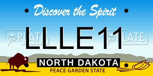 LLLE11 North Dakota License Plate