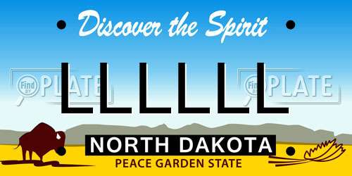 LLLLLL North Dakota License Plate