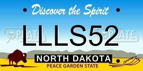 LLLS52 North Dakota License Plate