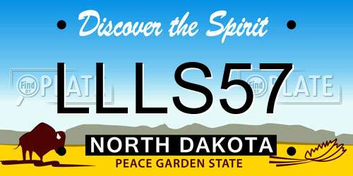 LLLS57 North Dakota License Plate