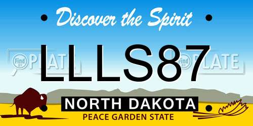 LLLS87 North Dakota License Plate