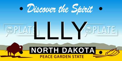 LLLY North Dakota License Plate