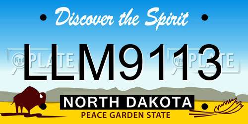 LLM9113 North Dakota License Plate