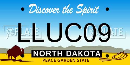 LLUC09 North Dakota License Plate
