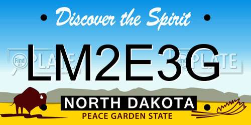 LM2E3G North Dakota License Plate