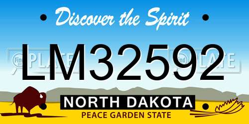 LM32592 North Dakota License Plate
