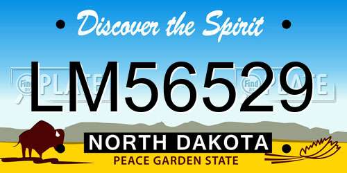 LM56529 North Dakota License Plate
