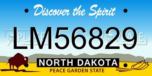 LM56829 North Dakota License Plate