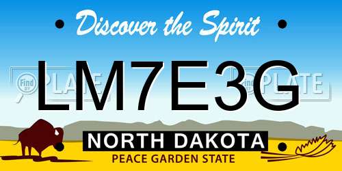 LM7E3G North Dakota License Plate