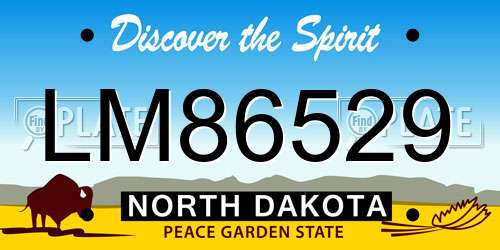 LM86529 North Dakota License Plate