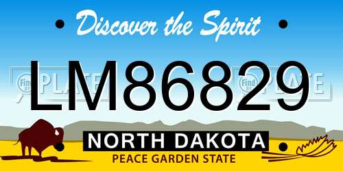LM86829 North Dakota License Plate