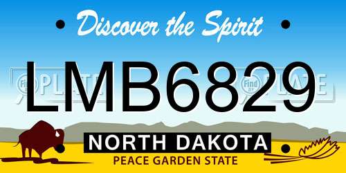 LMB6829 North Dakota License Plate