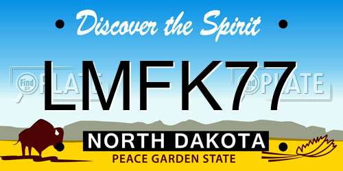 LMFK77 North Dakota License Plate