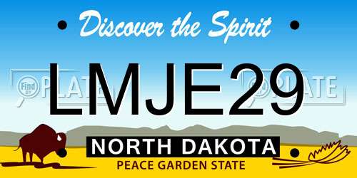 LMJE29 North Dakota License Plate
