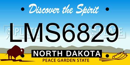 LMS6829 North Dakota License Plate
