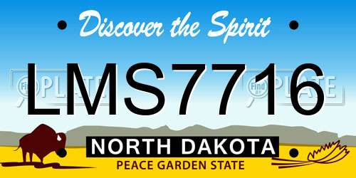 LMS7716 North Dakota License Plate