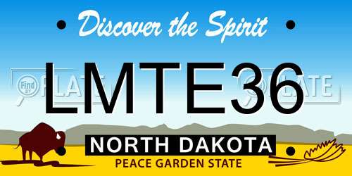 LMTE36 North Dakota License Plate