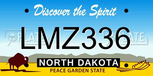 LMZ336 North Dakota License Plate