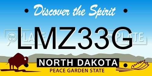 LMZ33G North Dakota License Plate