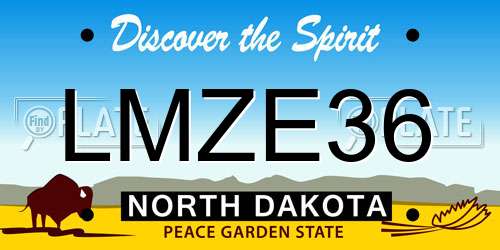 LMZE36 North Dakota License Plate