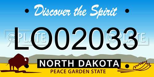 LO02033 North Dakota License Plate