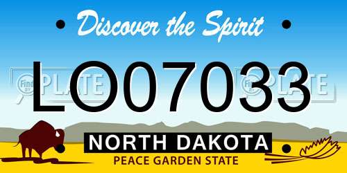 LO07033 North Dakota License Plate