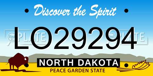 LO29294 North Dakota License Plate