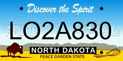 LO2A830 North Dakota License Plate