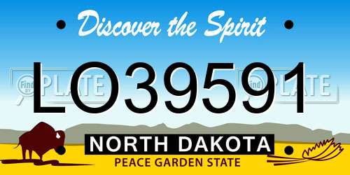 LO39591 North Dakota License Plate