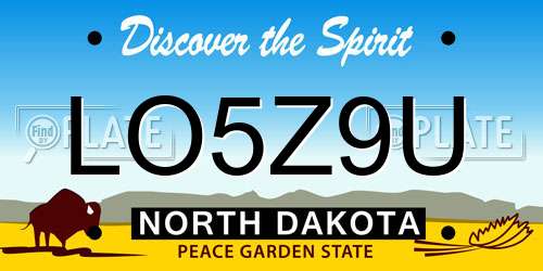 LO5Z9U North Dakota License Plate