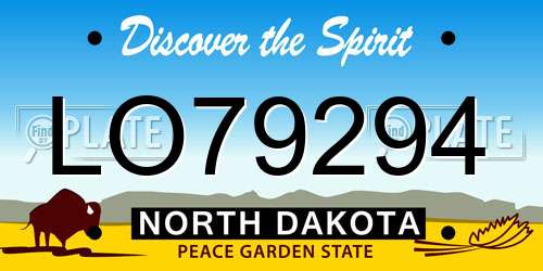 LO79294 North Dakota License Plate