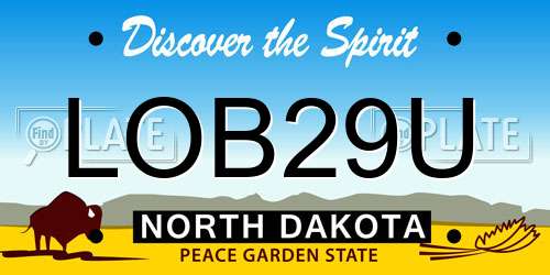 LOB29U North Dakota License Plate