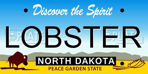 LOBSTER North Dakota License Plate