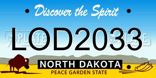 LOD2033 North Dakota License Plate